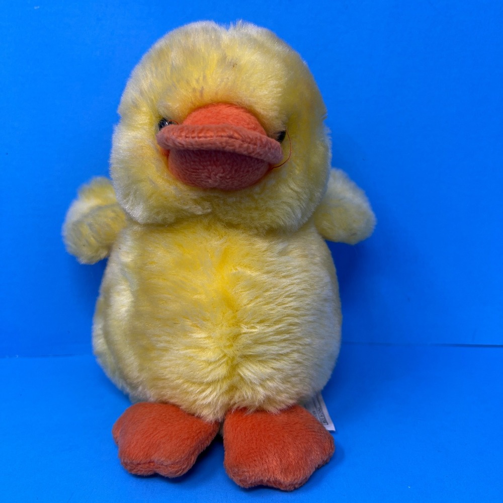 1999 Gemmy Singing Duckling Plush 6in‎ Yellow Electronic Musical Toy Duck